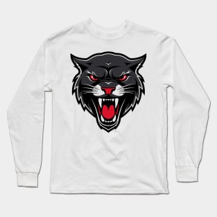 panther, head, angry, mascot, predator, strong, jaguar Long Sleeve T-Shirt